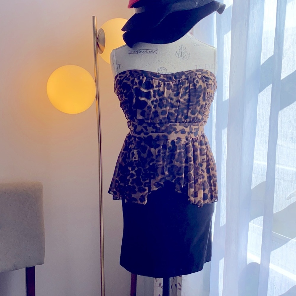 Leopard print mini dress